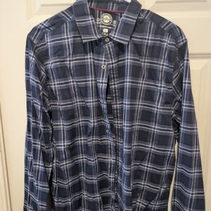 Nautica Blue Plaid Button-Up Shirt